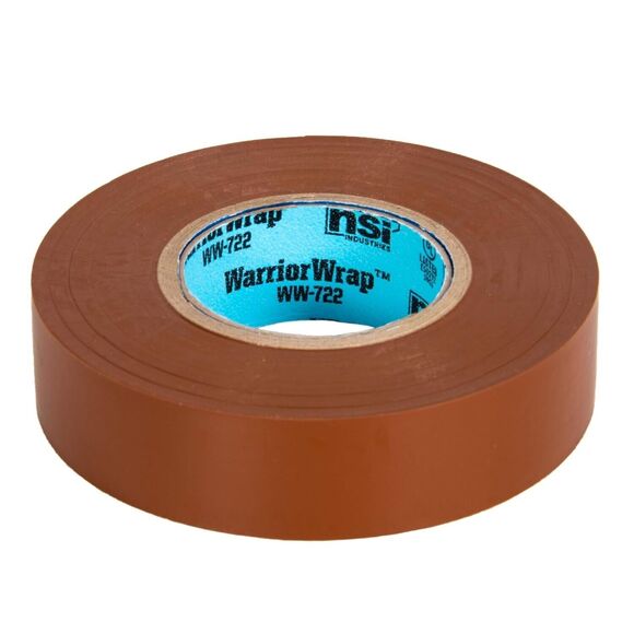 10 PACK NSI WW-722-BN Warrior Wrap 7mil General Vinyl Brown Electrical Tape 60ft - Picture 11 of 12
